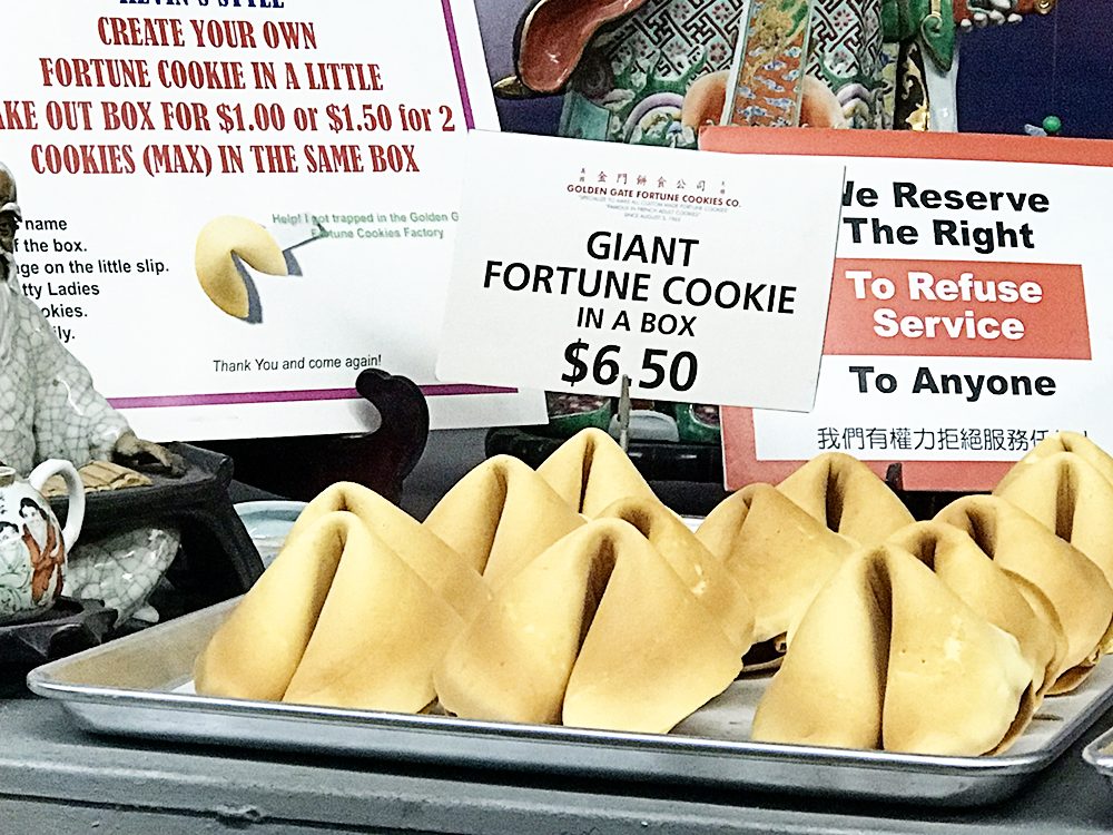 The Golden Gate Fortune Cookie Factory in San Francisco Chinatown