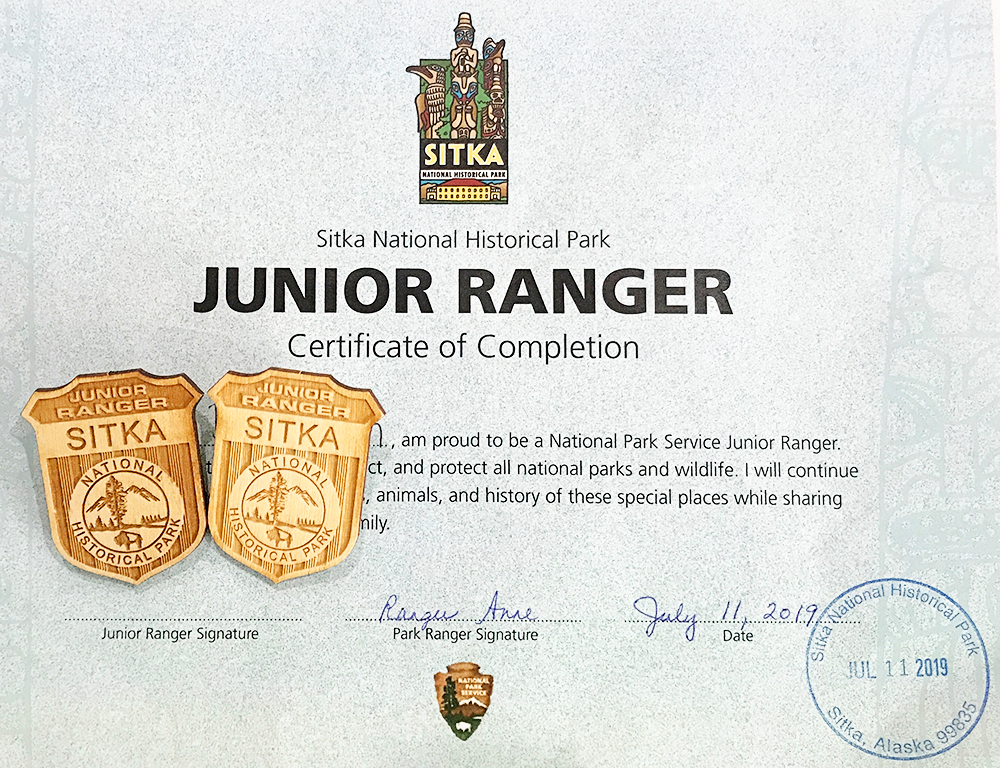 Sitka National Park Junior Ranger Badge for Kids