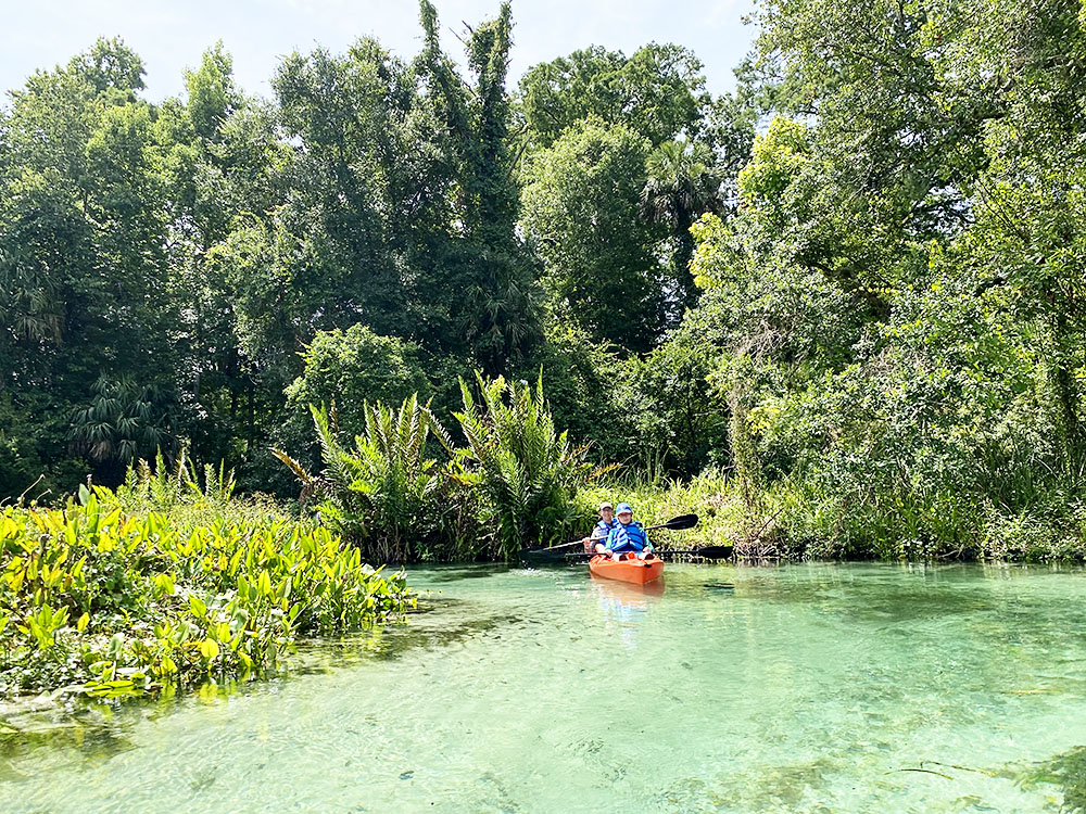 Kayaking Rock Springs Kelly Park, the beautiful Emerald Cut of Florida.