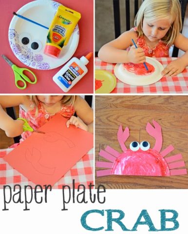 Paper Plate Crab {Beach Crafts for Kids}