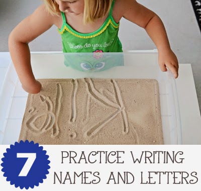 Practice Writing Names and Letters {10 Fun Things to Do with Your Water Table}