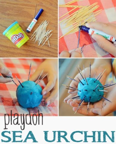 Playdoh Sea Urchin {Beach Crafts}