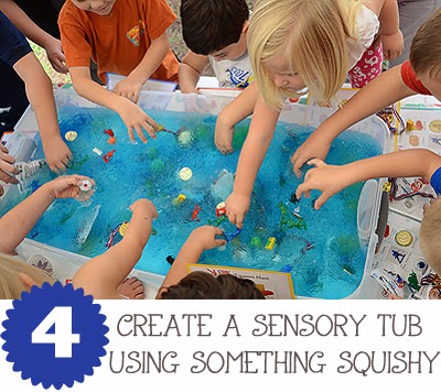 Create a Sensory Tub Using Something Squishy