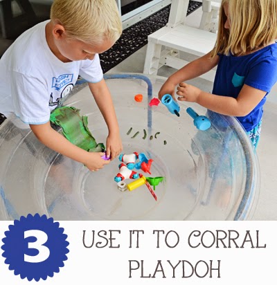 Use It to Corral Playdoh {10 Fun Things to Do with Your Water Table}