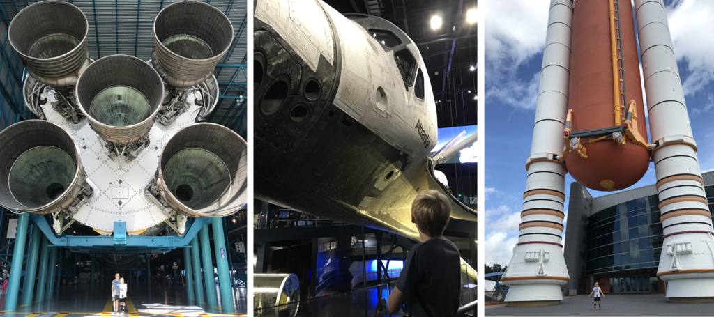 Larger than Life Exhibits at Kennedy Space Center with Kids in Orlando Florida